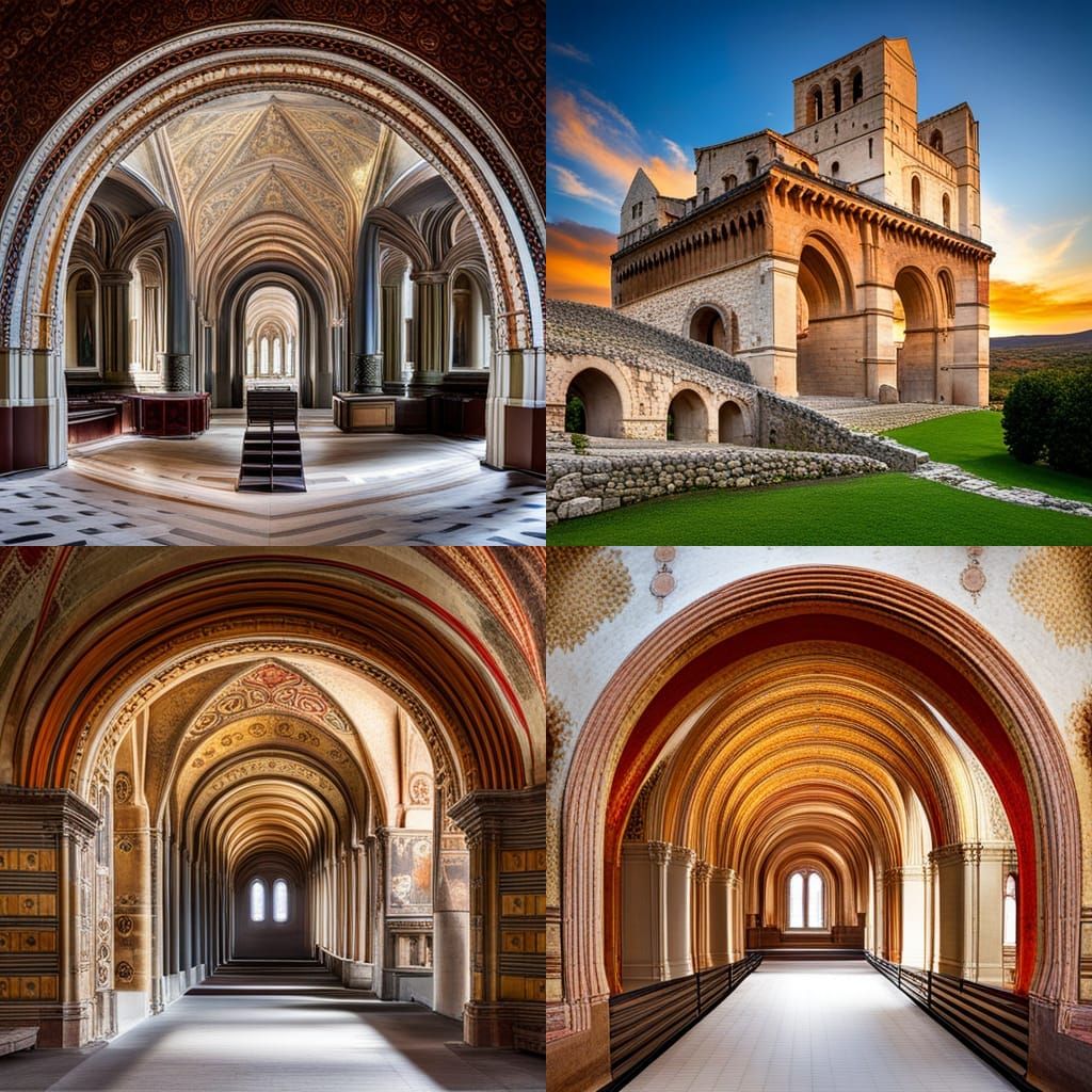 Romanesque Architecture Digital Art
