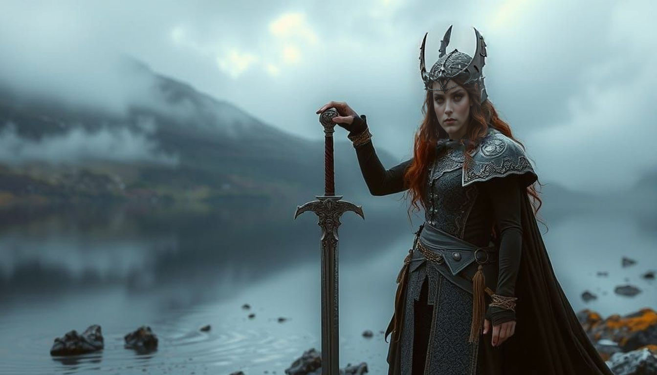Fairy of the Loch Offers Excalibur in Misty Highland Lake
