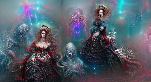 Eldritch Chaos Empress: Holographic Astral Illustration