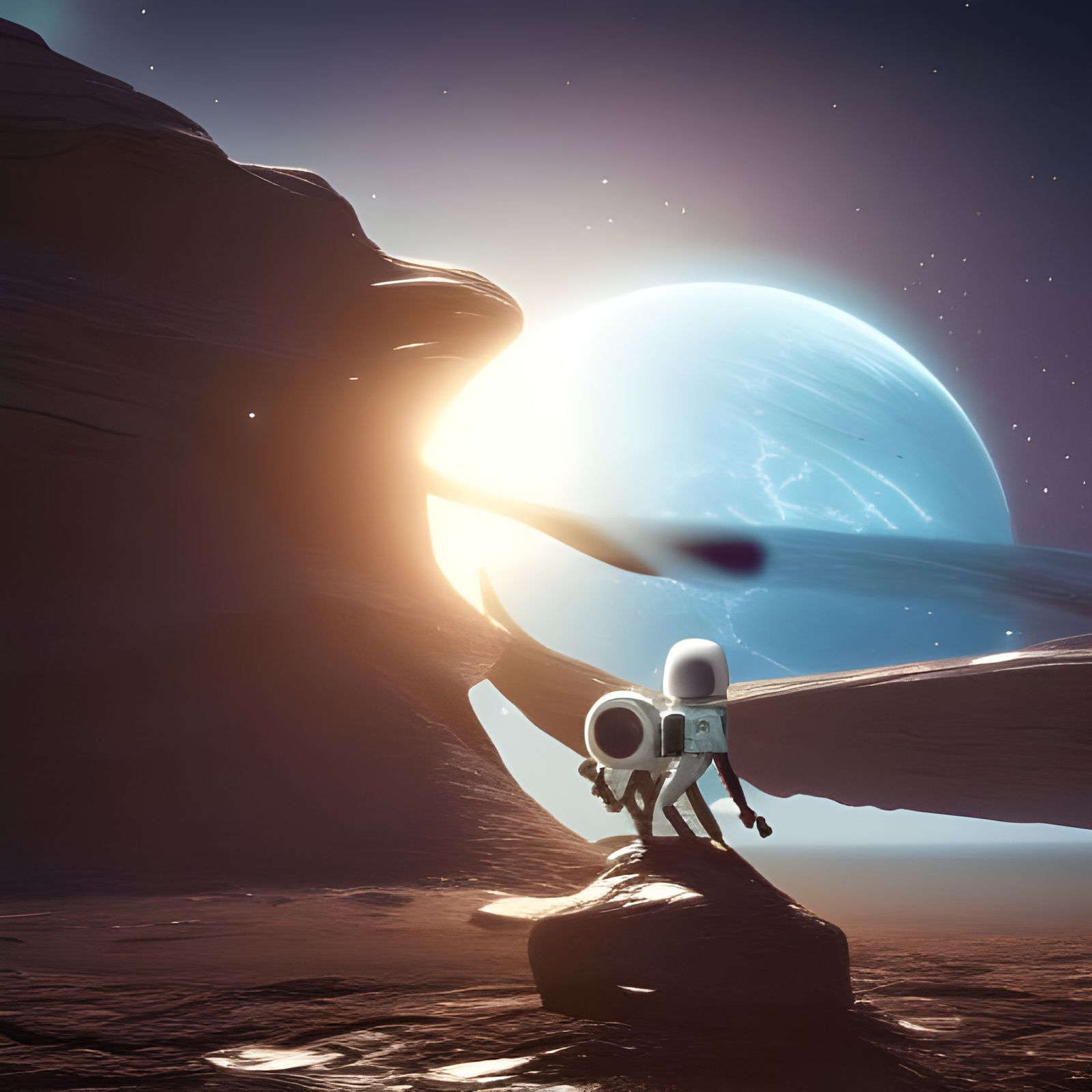 Alien Astronaut on Distant Planet