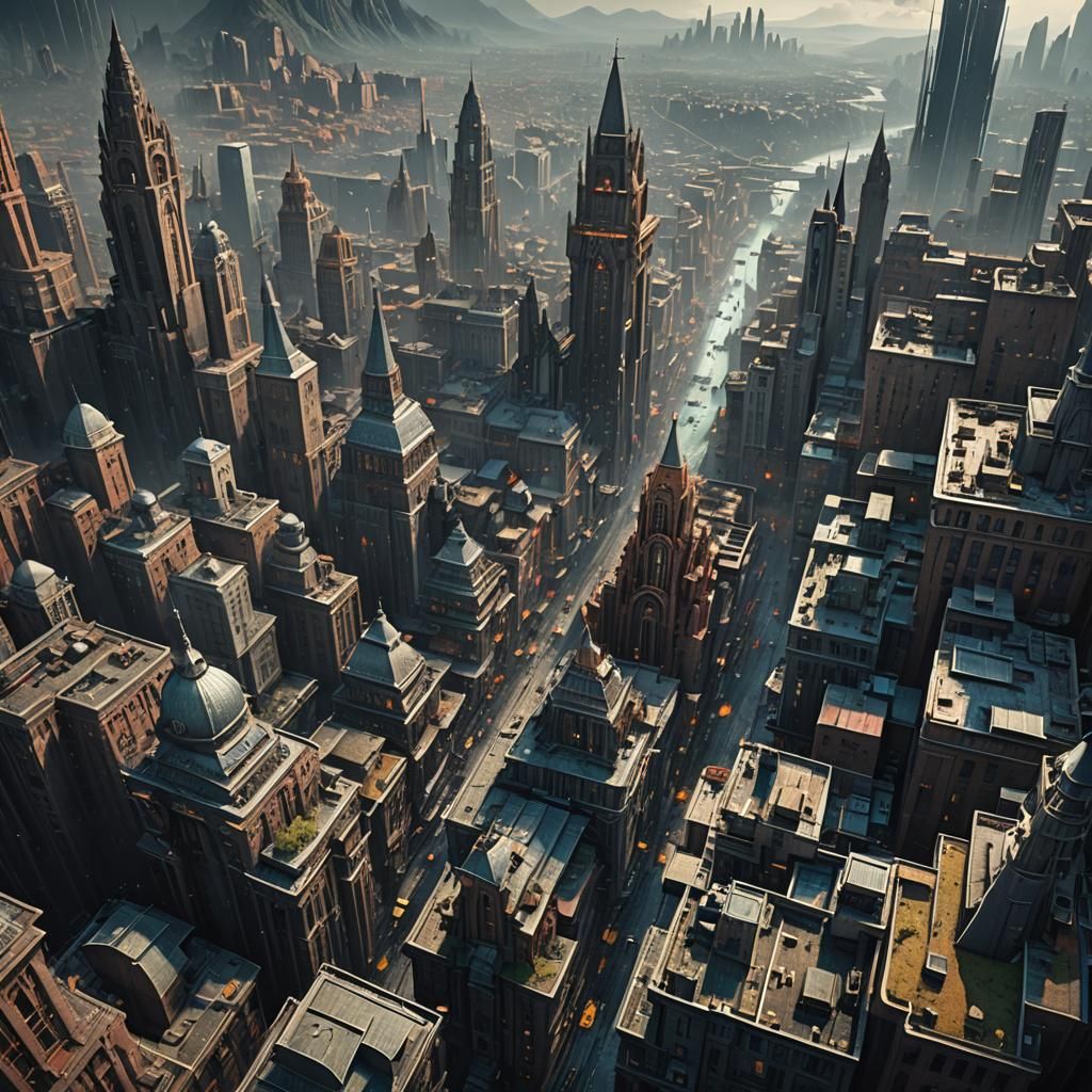 Epic Cityscape Digital Matte Painting