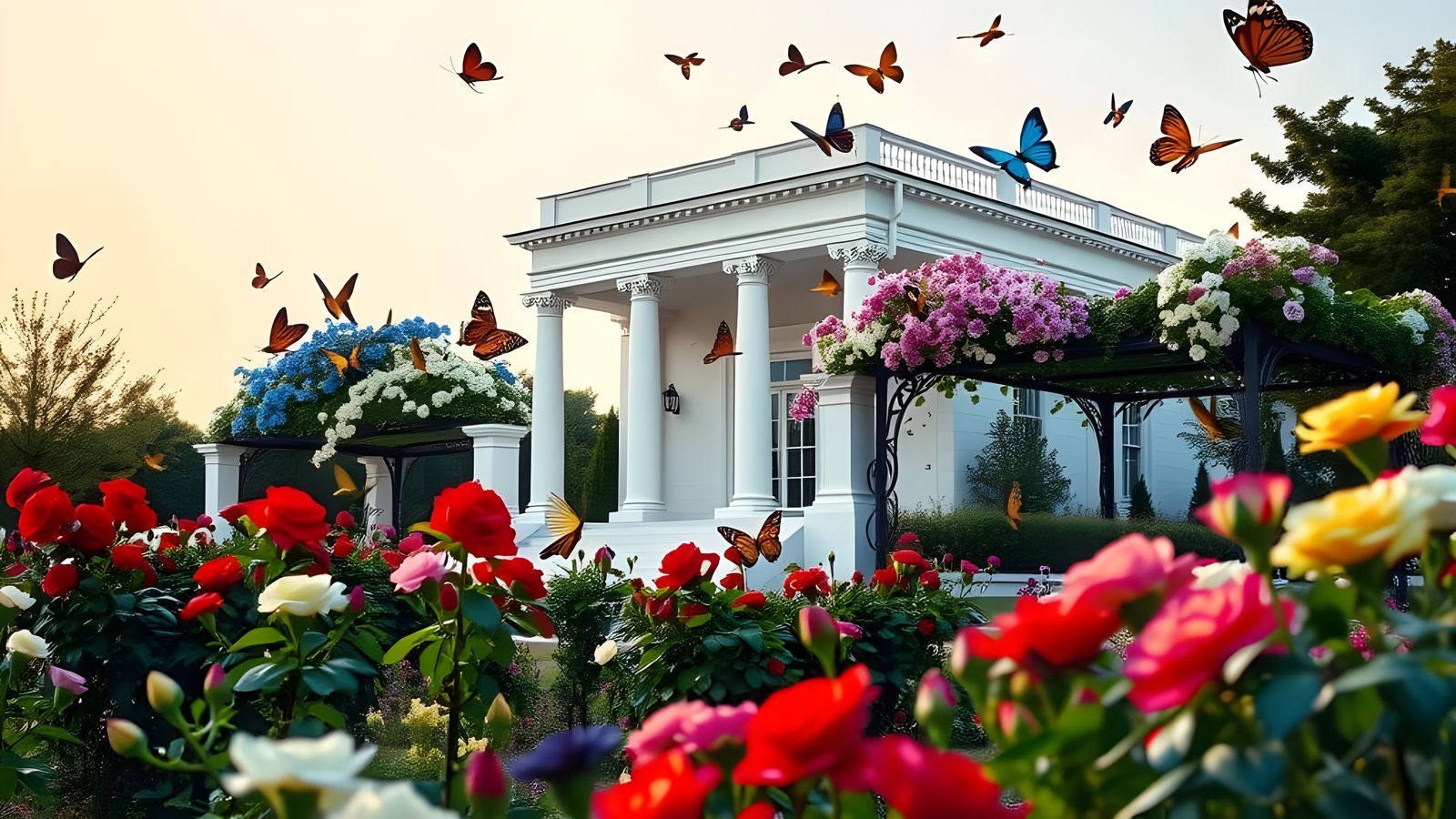 Orchids and Butterflies in Greek Garden