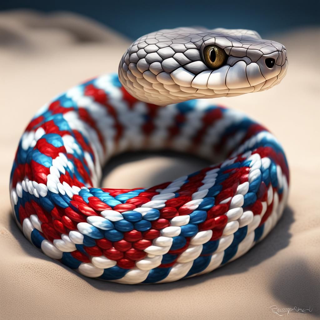 Vibrant Diamondback Rattlesnake Portrait in Hyperdetailed St...