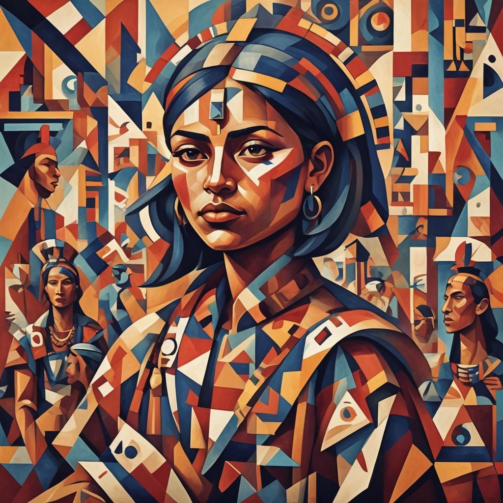 Vibrant Cubist Indigenous Peoples Day Celebration