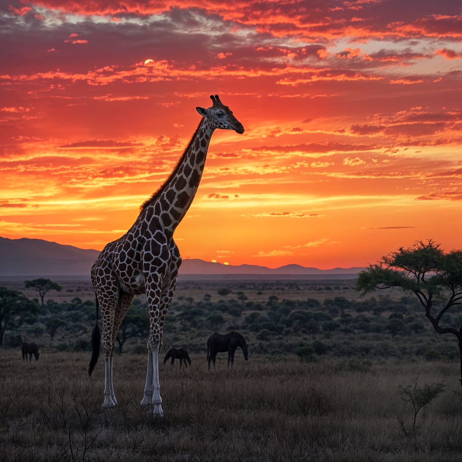 A lone giraffe
