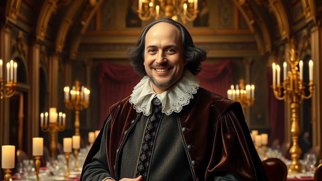 Dramatic Elizabethan Gentleman Radiates Warmth in Lavish Ban...