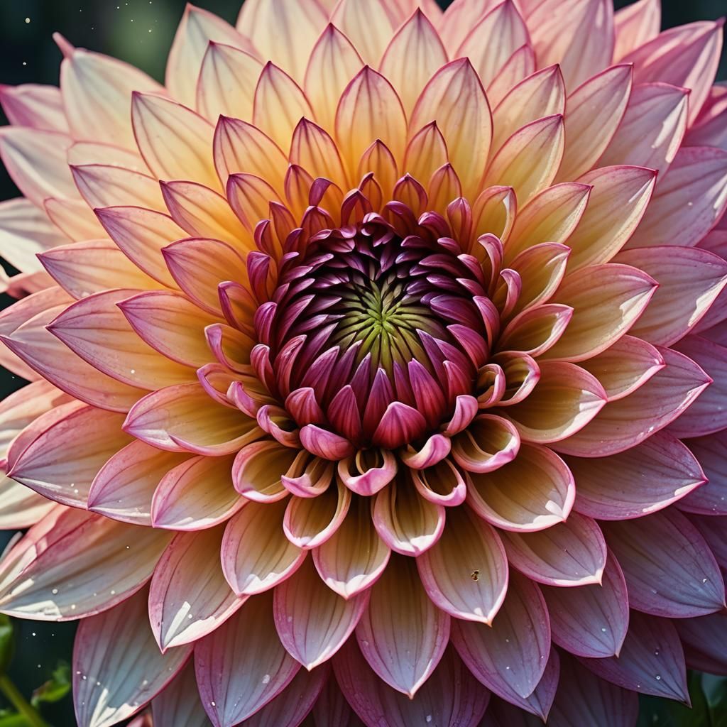 Dahlia Blossom in Stunning Digital Watercolor Summerscape