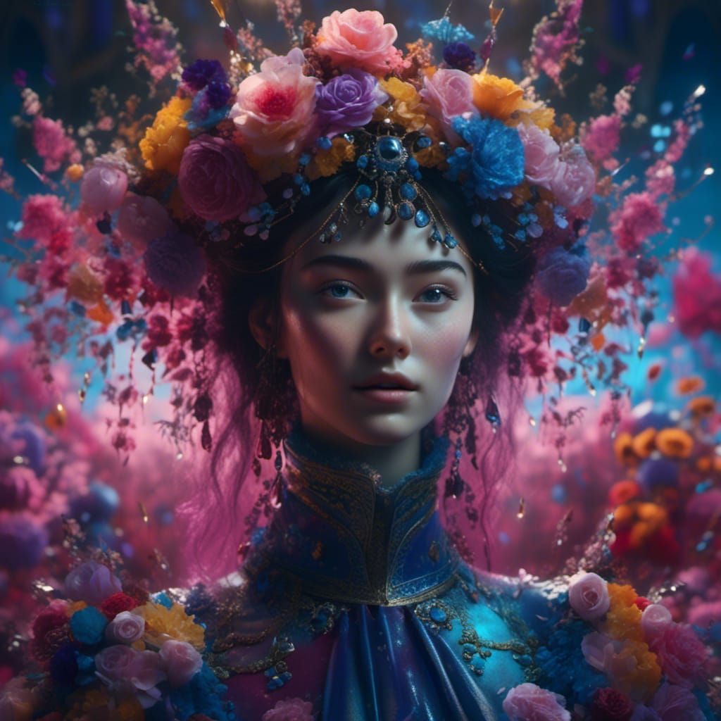 Hyperrealistic Portrait with Dramatic Lighting and Color