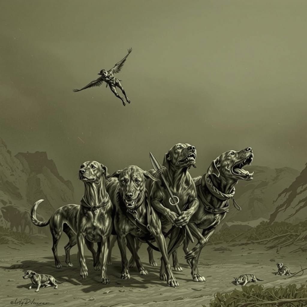 Horrific Dog Pack in Doré Style