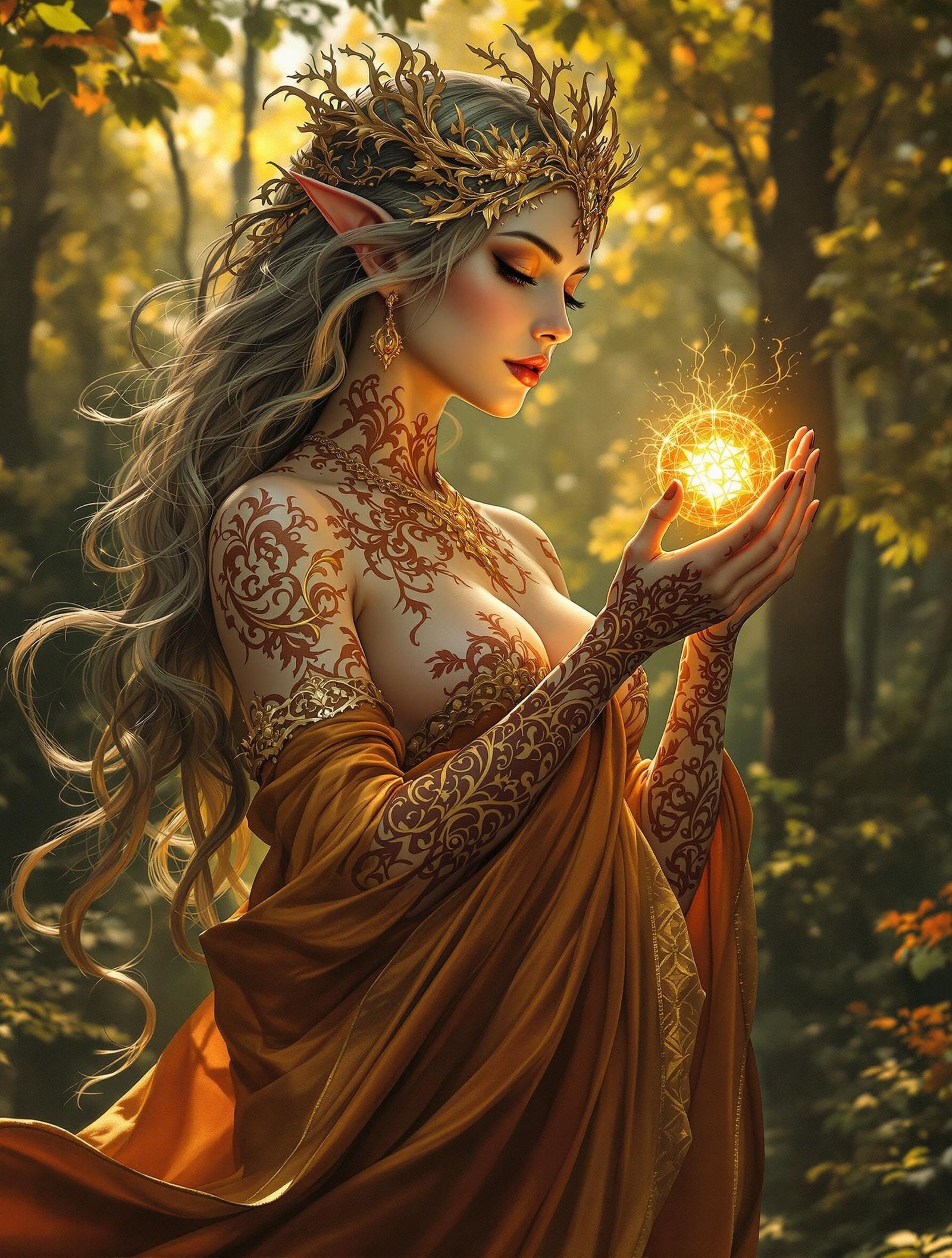 Filigree Goddess of the Glade in Baroque Style