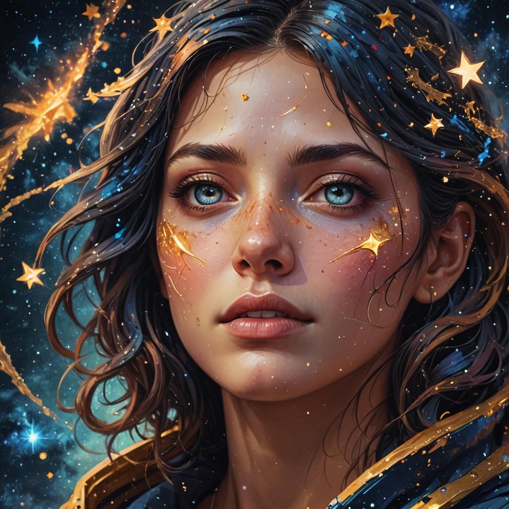 Hyperrealistic Night Sky Concept Art in Color Depth