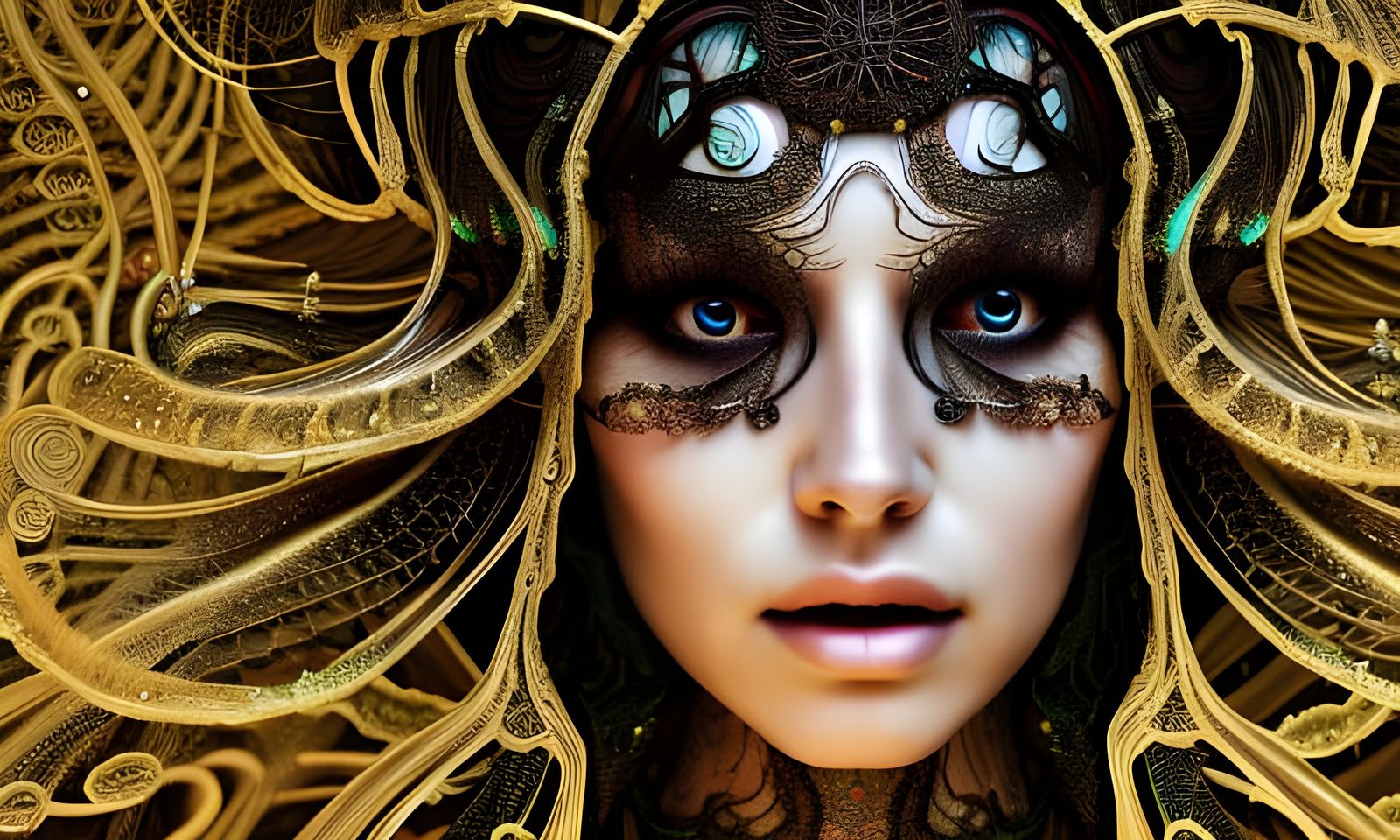 Bioluminescent Jellyfish Goddess in a Silk Dress