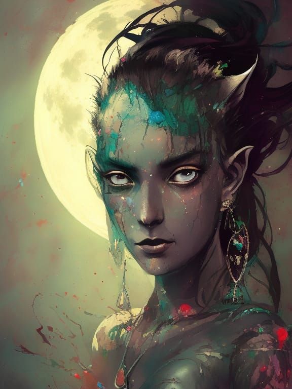 Dark Elf Queen Portrait in Speedpaint Style