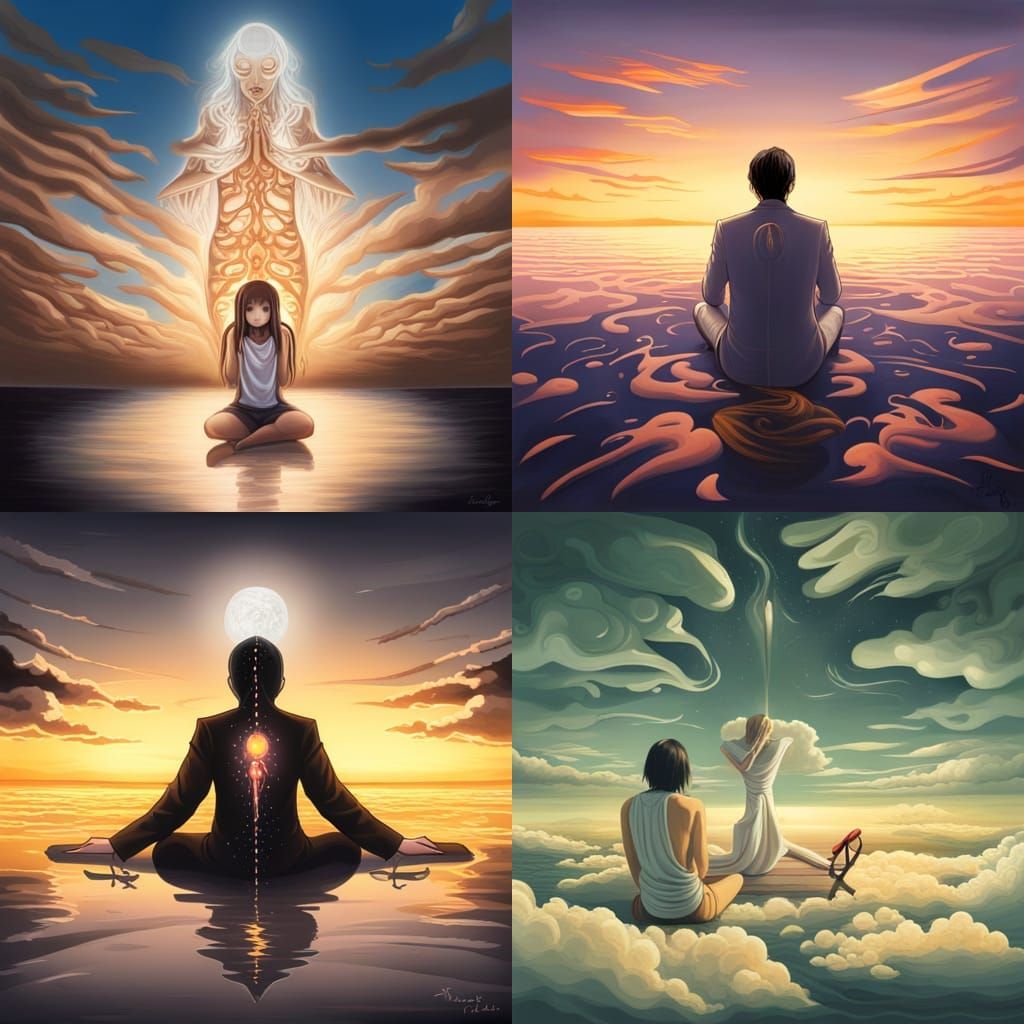 Inner Peace: Surreal Anime-Inspired Spiritual Balance