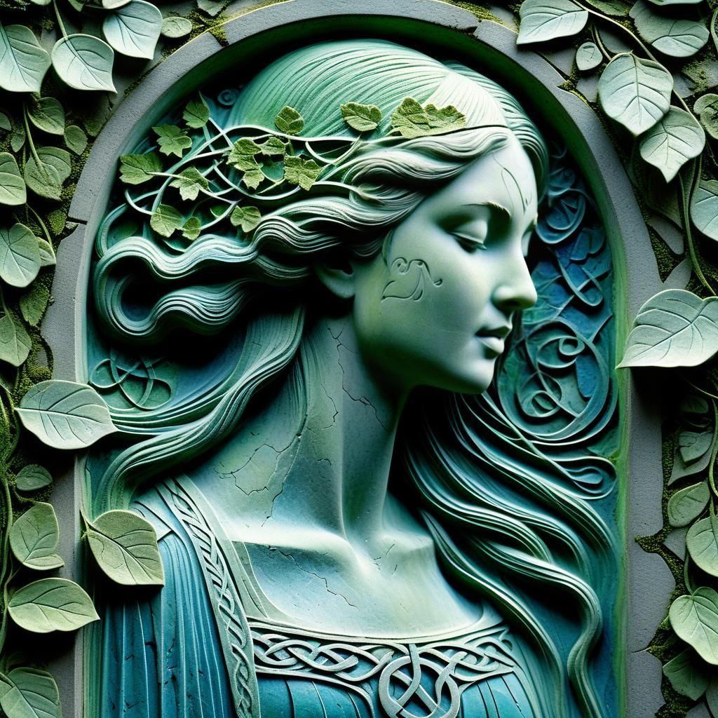 Celtic Woman Portrait in Art Nouveau Style