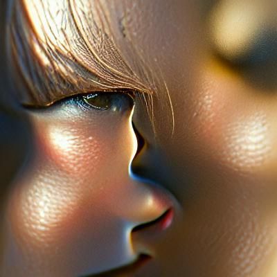 Detailed 3D Portrait of a Young Girl