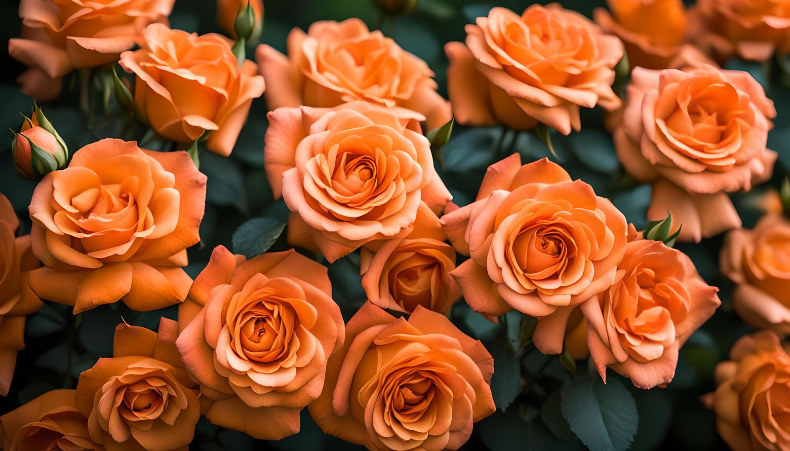 Stunning Close-Up of Orange Roses in Bloom