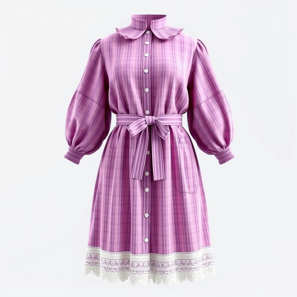 Prairie-Inspired Plus-Size Dress with Balloon Sleeves