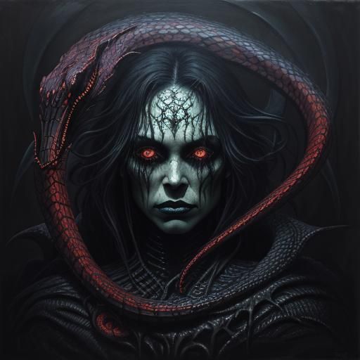 Mystical Witch Portrait in Dark Fantasy Art Style
