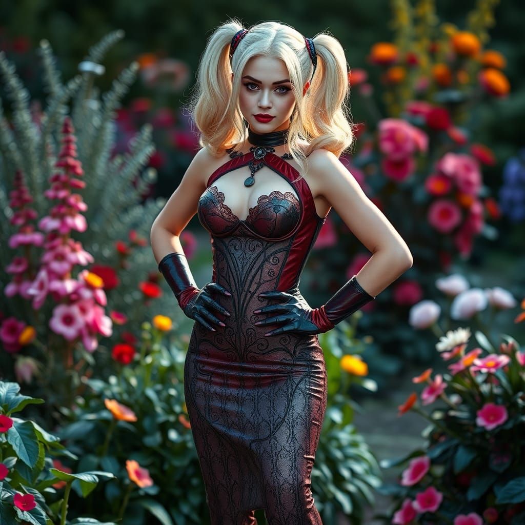 Hyperrealistic Blonde in Latex Dress