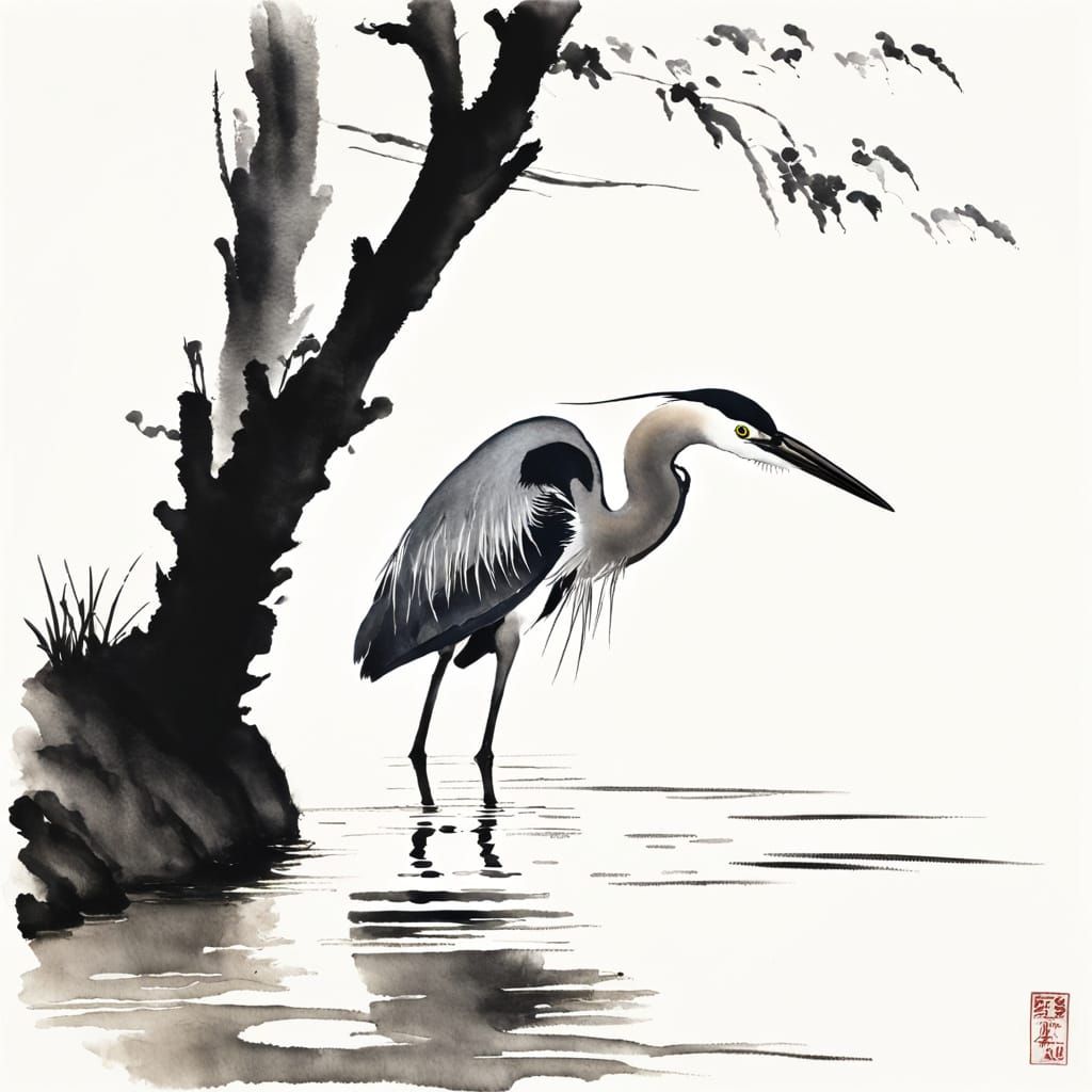 Heron on the hunt