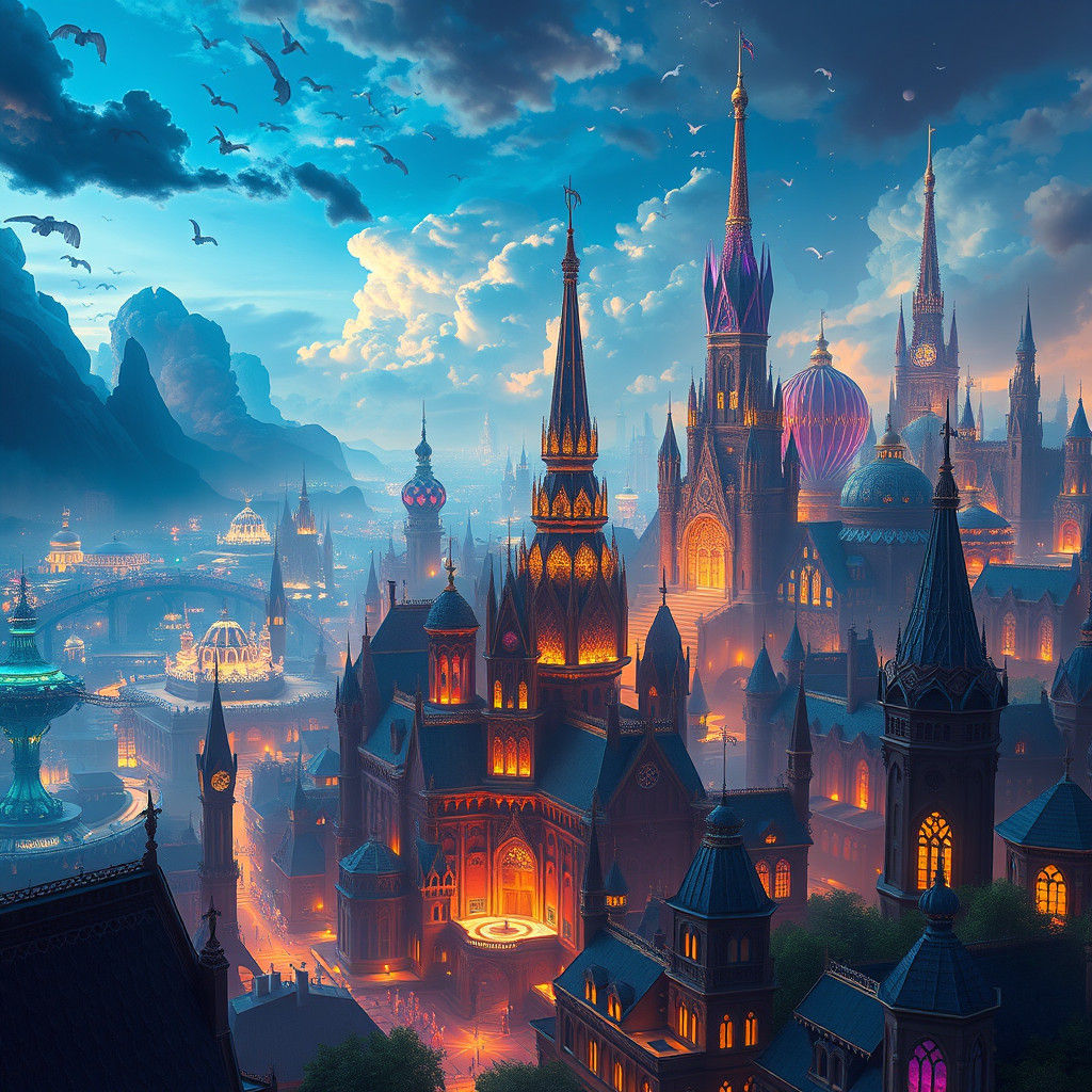 Dreamlike Cityscapes of Enchanted Wonder