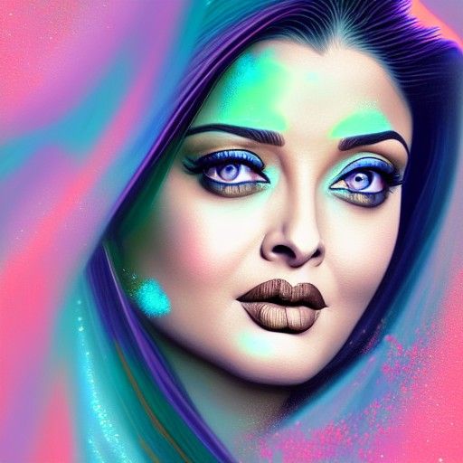 Glittering Portrait in Digital Painting Style