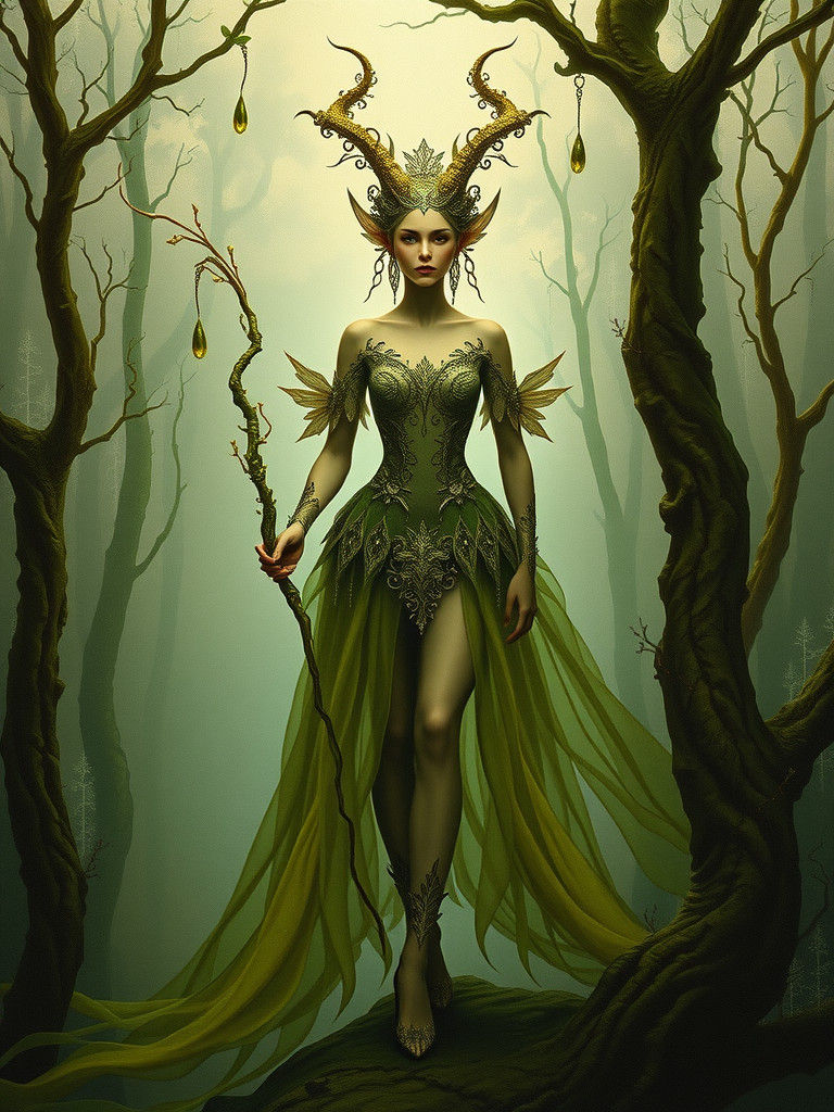 Sylvan Fauns in Twilight Grove, Surreal Style