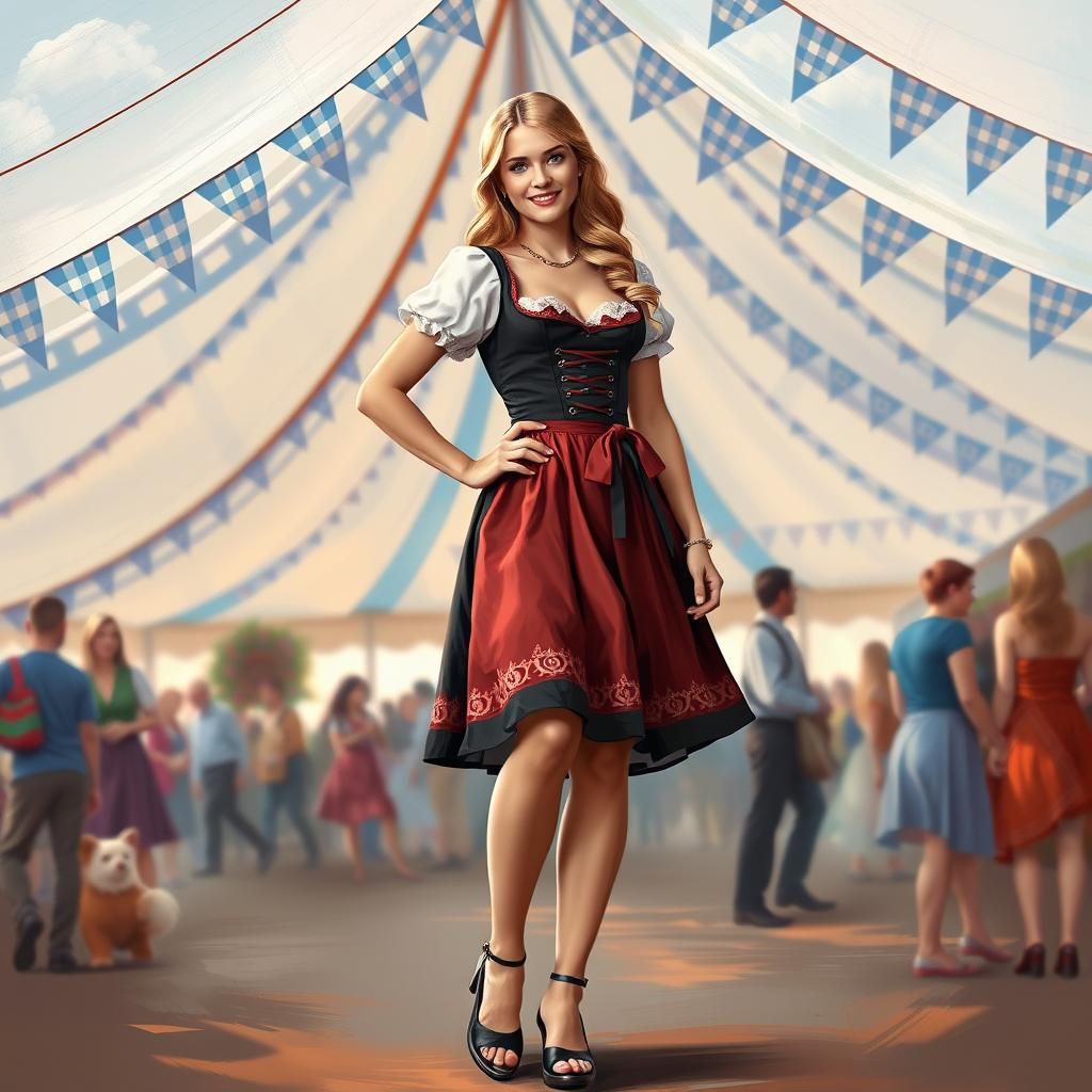 A beautiful German Girl clad in traditional attire and cute ...