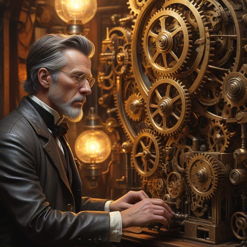 Steampunk Inventor Sets Brass Time Machine
