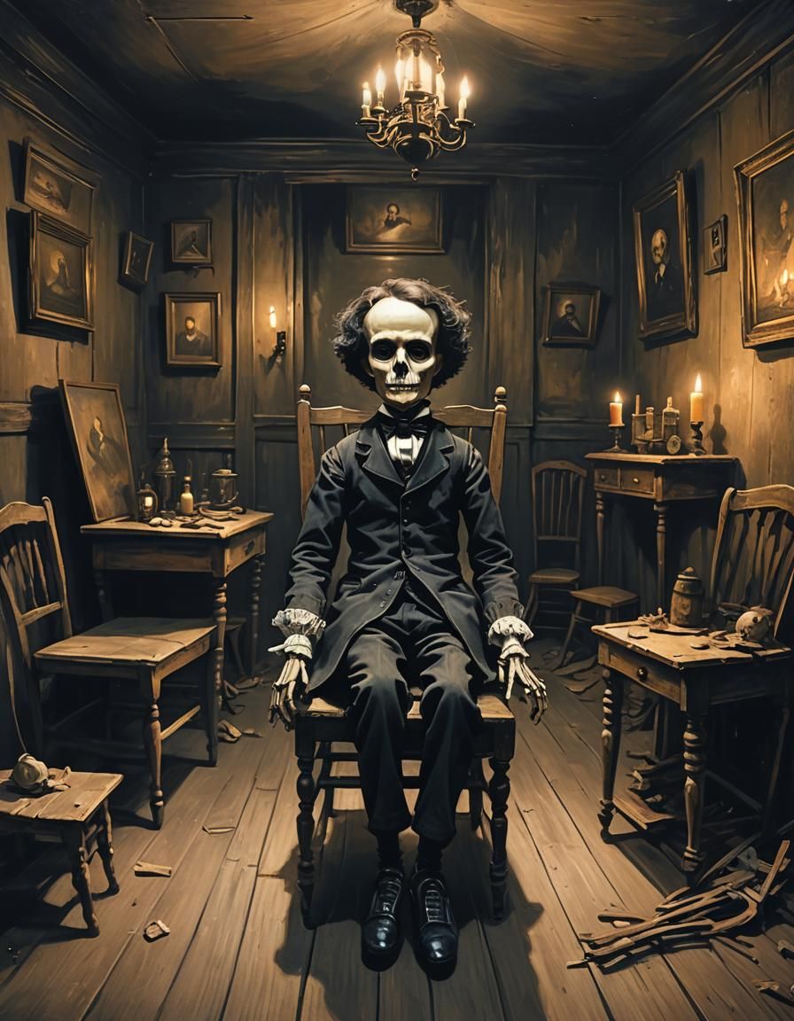 Haunted Doll in Victorian Style Attic Painting