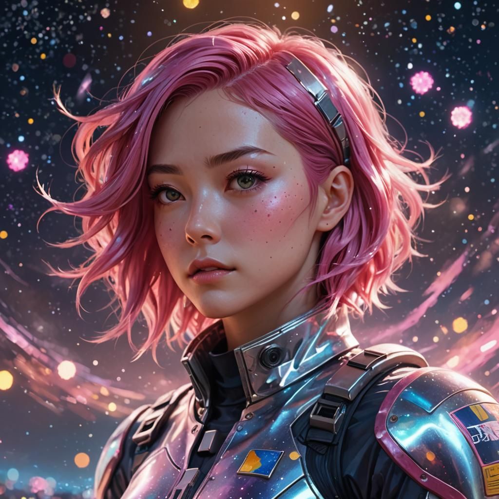 Astronaut Girl Portrait in Anime-Inspired 3D Concept Art