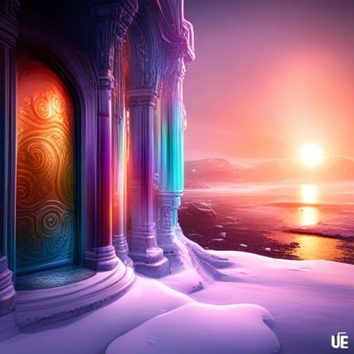 Glass Doorknobs with Rainbows: Detailed Matte Painting