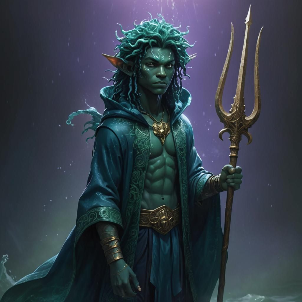 Young Triton in Dark Fantasy Concept Art