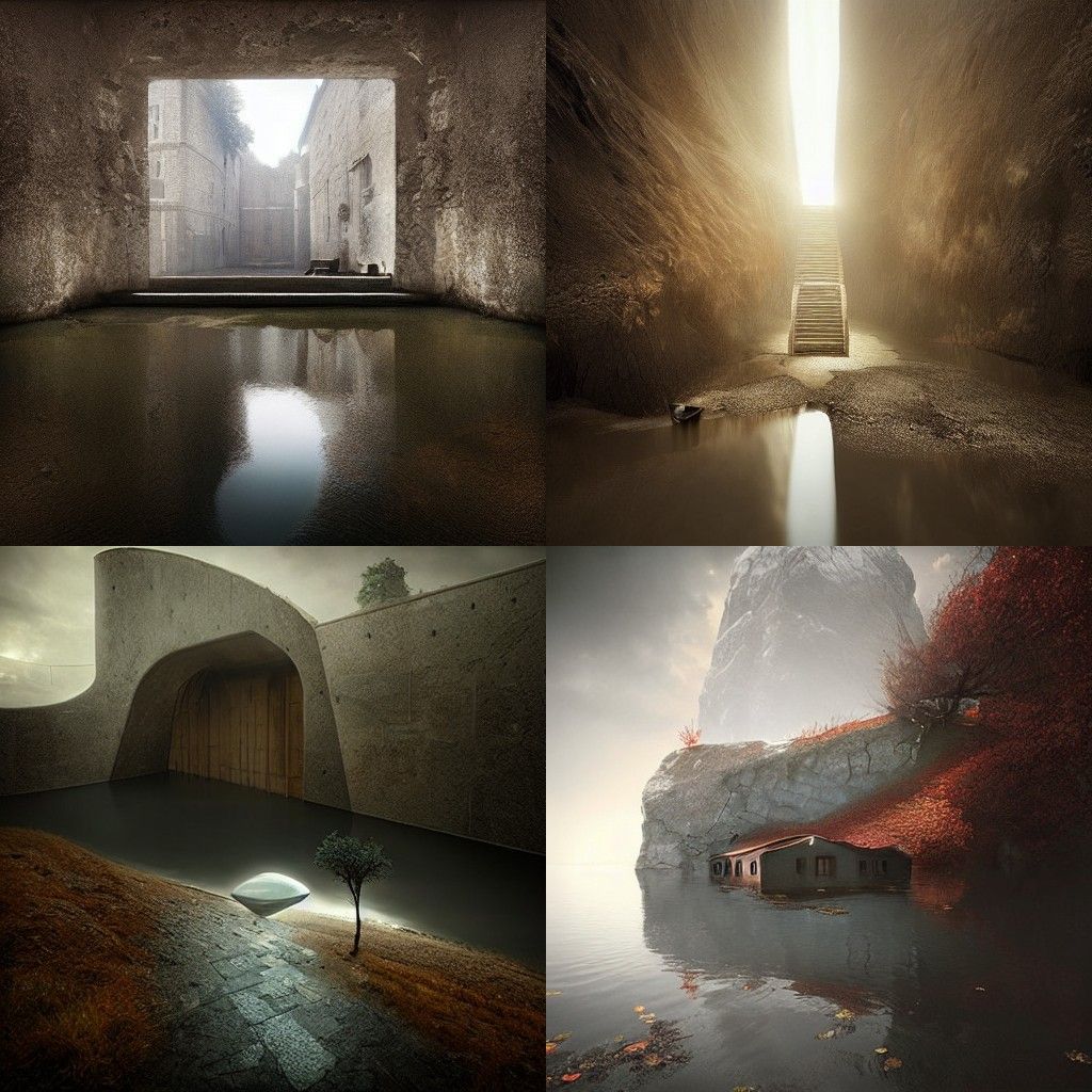 Surreal Landscape in Style of Atmospheric Digital Art