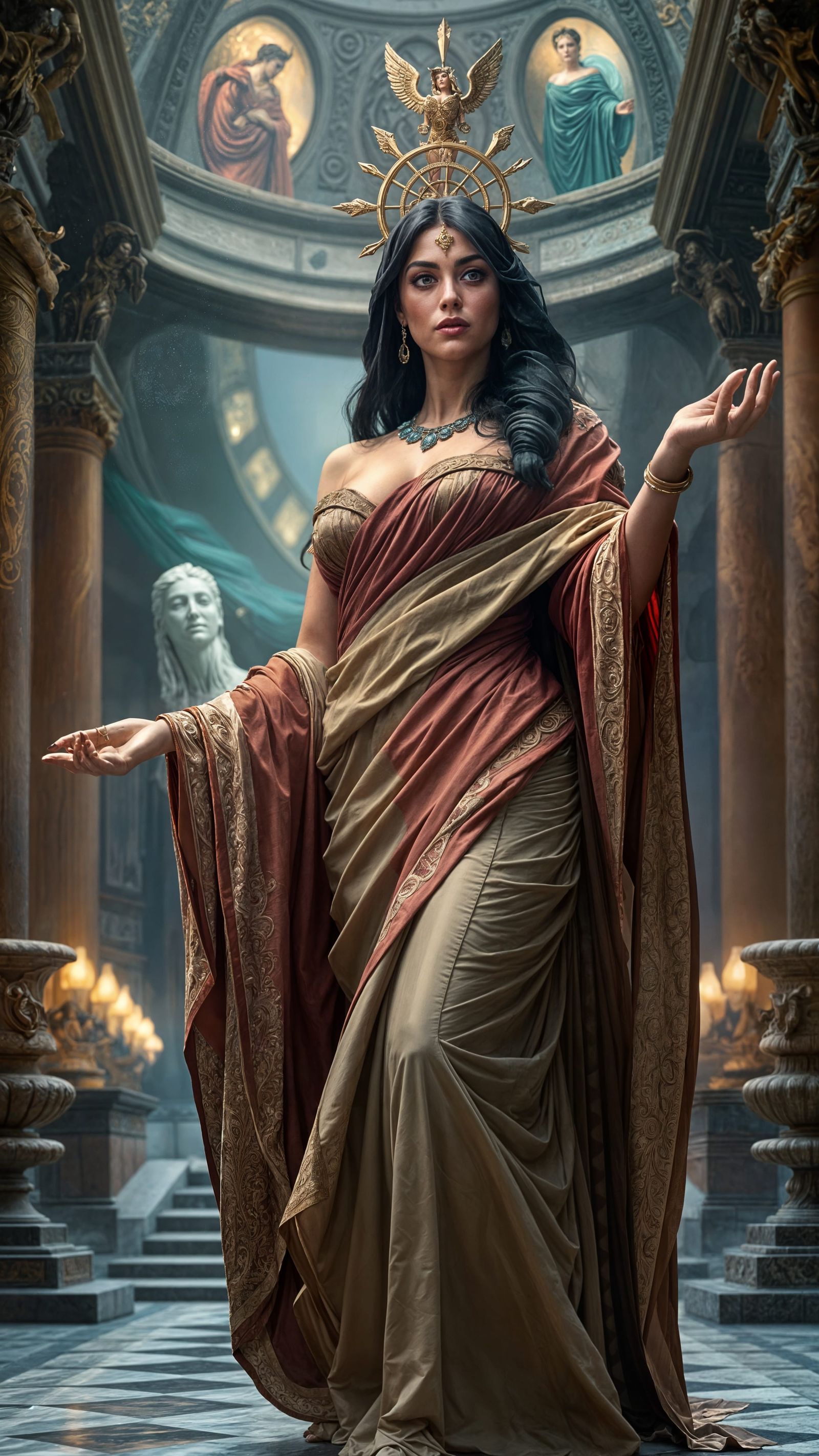 Elegant Sorceress of Ancient Rome in Exotic, High-Detail Sty...