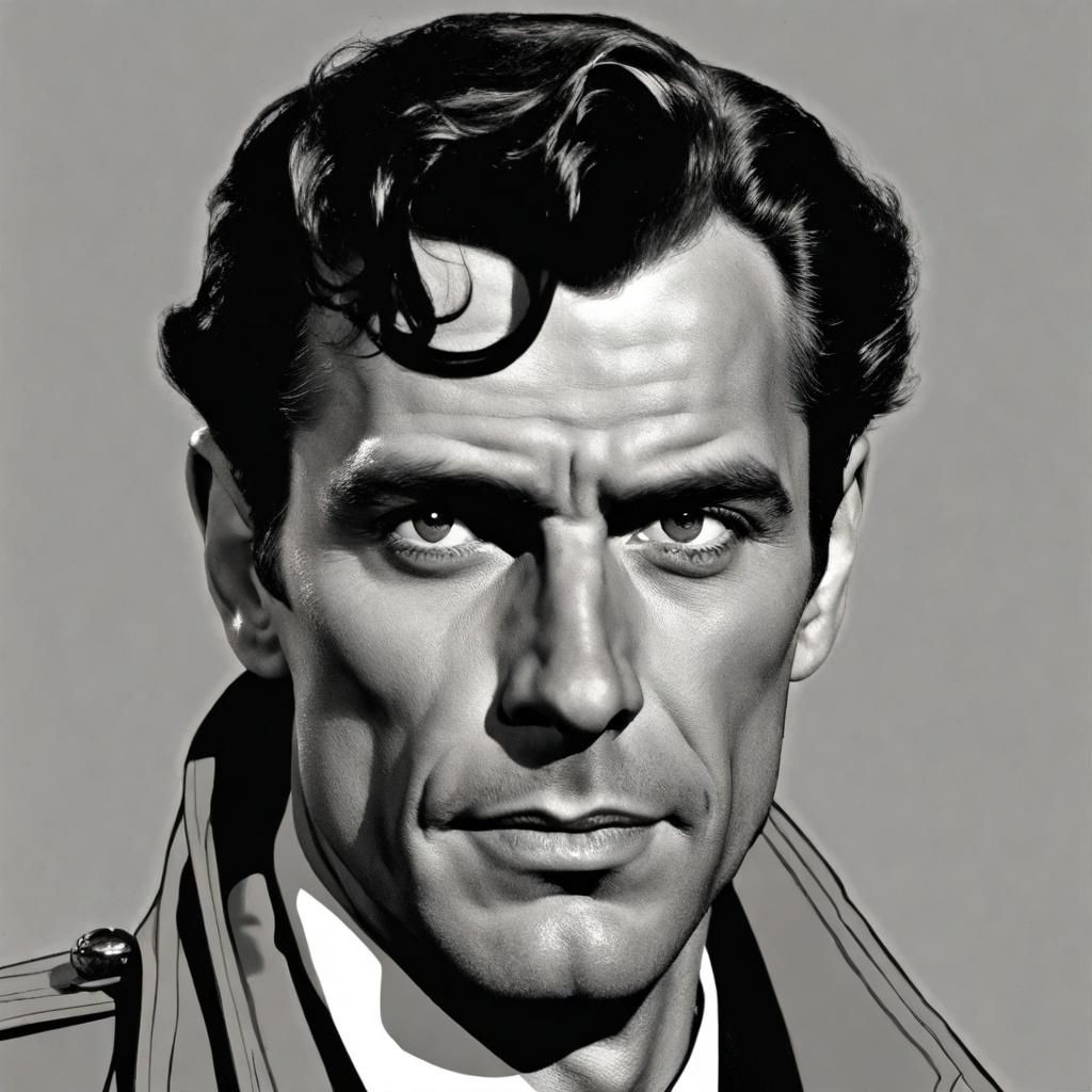 Handsome 1950s Detective in Detailed Matte Painting