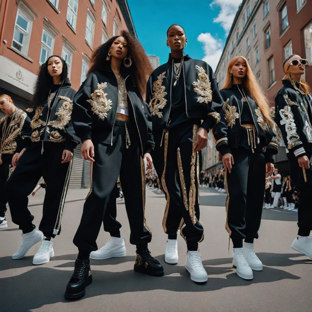 Hyperrealistic Urban Dance Scene: McQueen-Inspired Hip-Hop