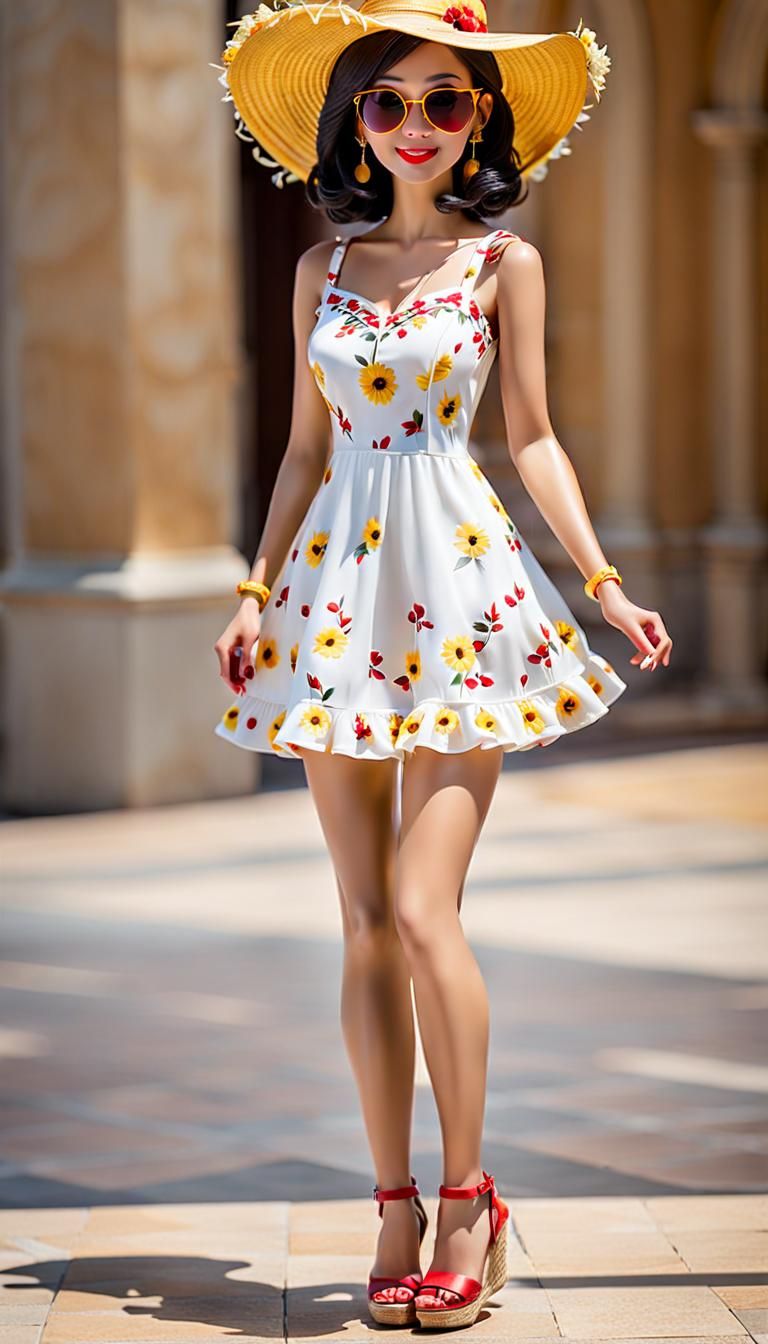Alluring Thai Woman Action Figure in Summer Dress