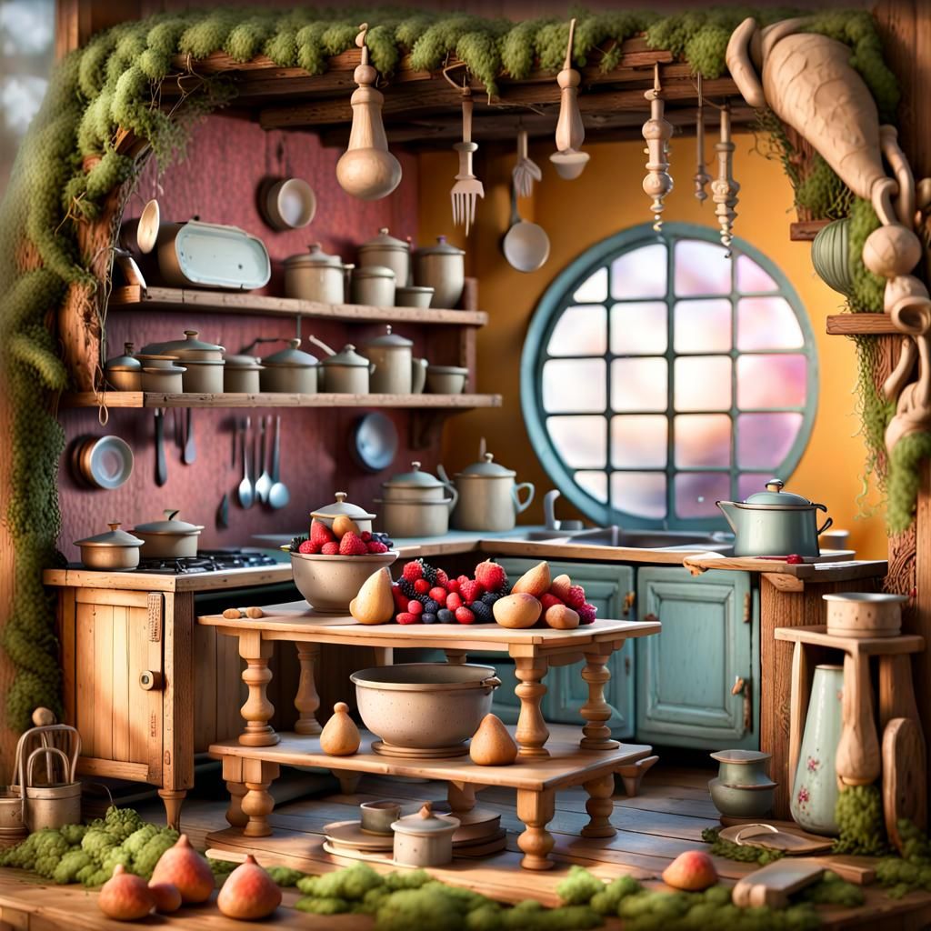 Magic Gnome Kitchen in 3D Pop-Up Book