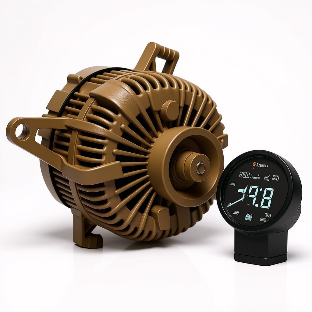 Alternator With Voltmeter Showing Charge
