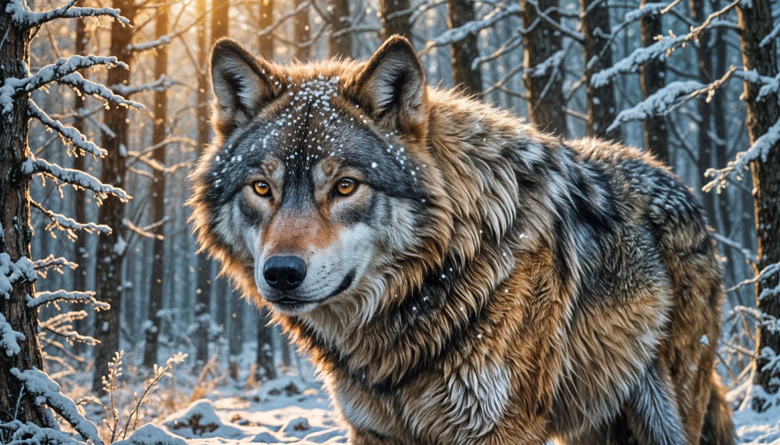 Majestic Wolf Portrait Generated by AI