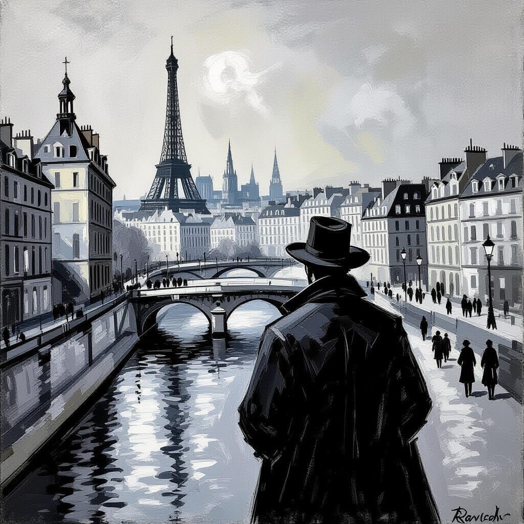 Ancient Gothic Black and White Paris Exhibition