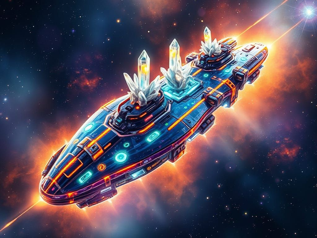 Ethereal Starship in Cosmic Harmony