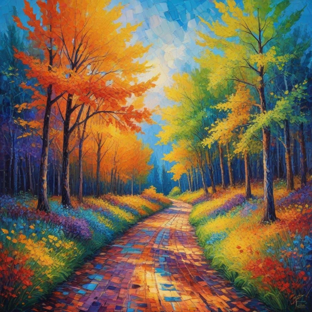 Modern Renaissance Masterpiece in Neo-Impressionist Oil