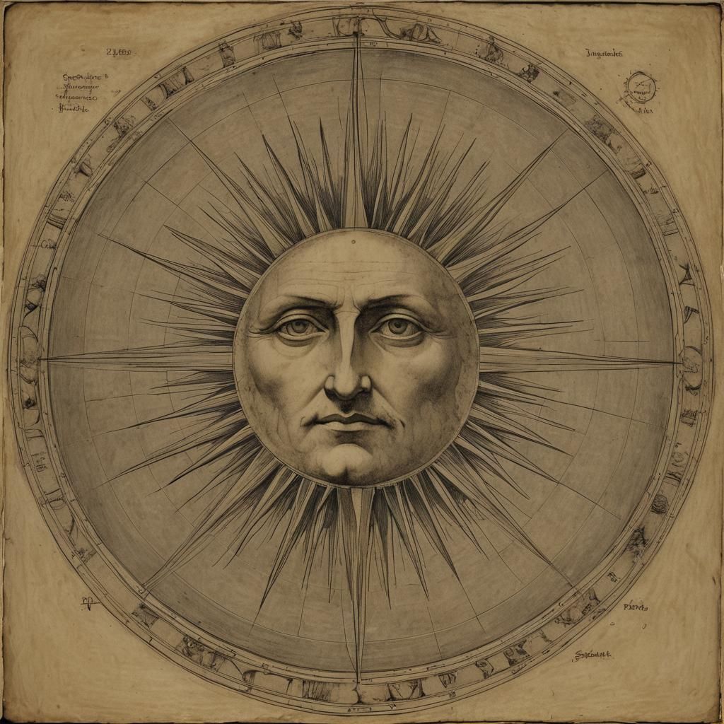 Solar Eclipse in Leonardo da Vinci Style