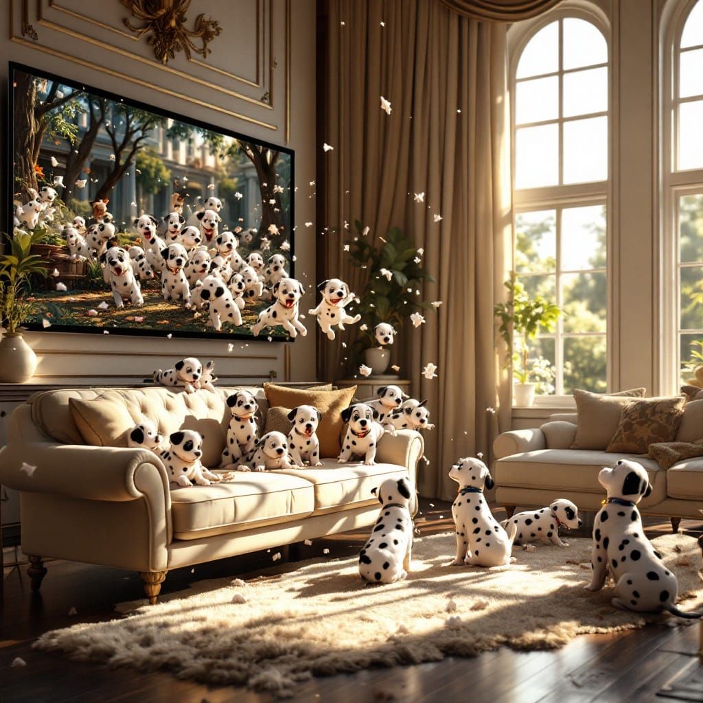 Dalmatian Puppies Burst from the Screen