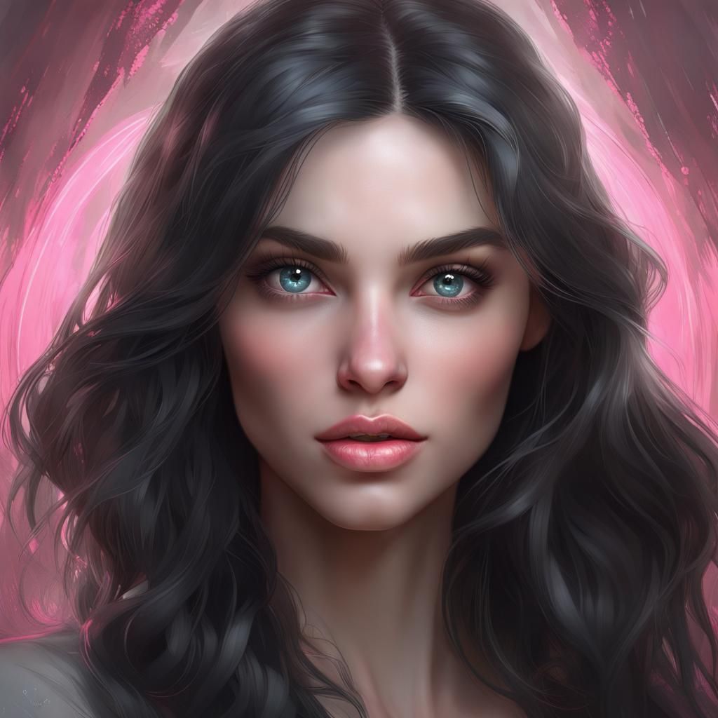 Beautiful Woman Portrait in Hyperdetailed Style