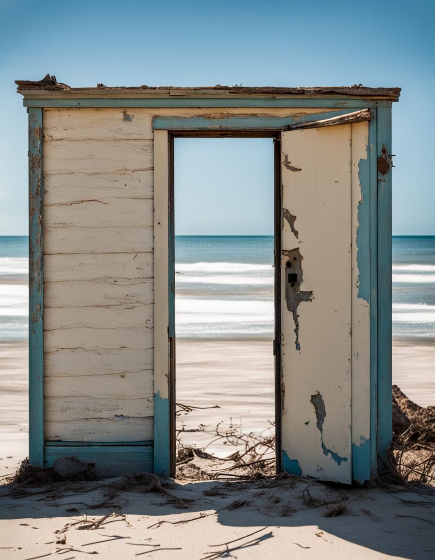 Isolated Doorway on a Beach