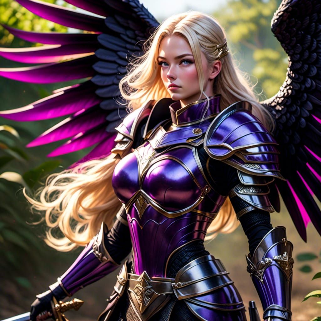 Neon Knight Angel in Detailed Armour